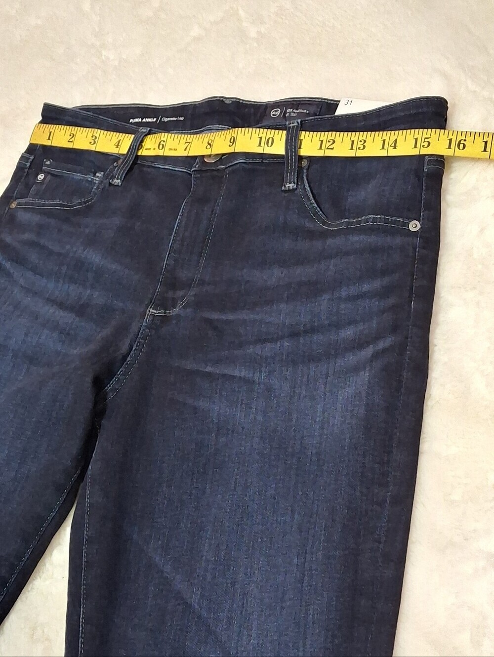 AG Adriano Goldschmied Prima Ankle Cigarette Leg Jeans Dark Wash Size 31 - Picture 11 of 16
